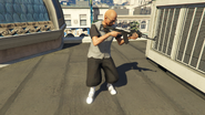 Armed with an Assault Rifle on the rooftop.