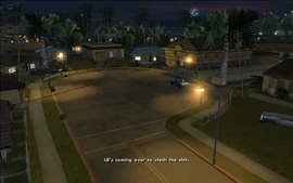 Ryder tells CJ that his friend LB will come over to stash their loot.