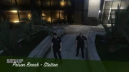 Two players wearing the cop outfit in GTA Online.