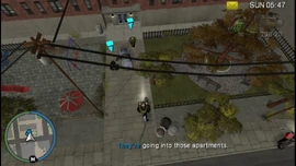 Lester and Meredith going to the apartment.