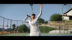 Amanda playing Tennis.
