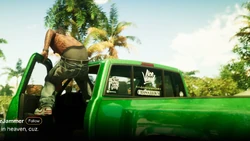 A partial rear shot of a customized variant of the pickup (0:52)