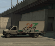 Graffited Steed truck with 24/7 logo.