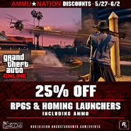 25% off RPG's and Homing Launchers including ammo.