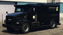 An all-black Stockade in Grand Theft Auto Online. (Rear quarter view)