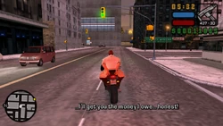 Casa asks Toni if this is about the protection money, trying to talk his way out of this. Toni remains silent.