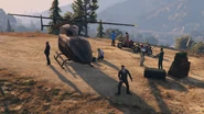 Arms dealing at Big O Fruit Juice stand.