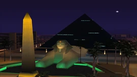 The Camel's Toe at night time.