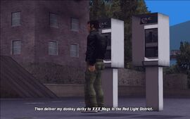 After killing the thief, Claude is to deliver the magazines to XXXMags in the Red Light District.