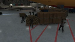 Gunmen swarming the hangar