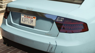 The Kifflom license plate on the Tailgater, stylized as K1FFLOM.