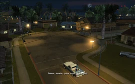 As CJ, Ryder and the GSF members return to the cul-de-sac, Ryder compliments CJ's effort.