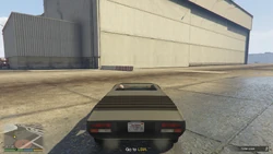 The closed hangar door