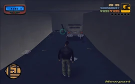 After Claude opens the door to the lock-up, he sees some money, a sniper rifle, an M16, a rocket launcher, a flamethrower and a Patriot. Shortly after, Claude gets a message on his pager from Ray where he says goodbye and tells Claude that the Patriot is bullet-proof.