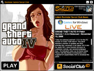 The Rockstar Games Social Club launch for GTA IV, which provides a link to the Social Club website, as well as basic information. This launcher was removed in the 1.0.6.0 update.