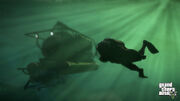 Scuba Diving near a Submarine