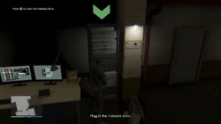 Plug in the malware drive.