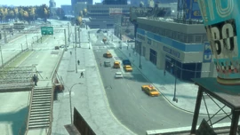Alternate view of West Way in Grand Theft Auto IV.