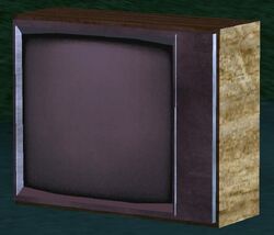 A silver television.