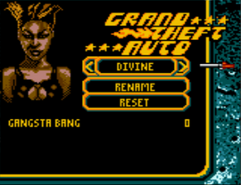 Divine in the character selection menu (Game Boy Color version).