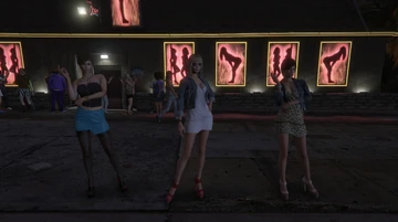 Prostitutes waiting outside  in .