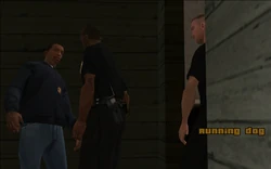 Tenpenny gets in CJ's face and shouts "boo!".