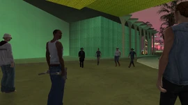 Tammy and the farmers outside Caligula's Palace, if they are not killed during the chase.