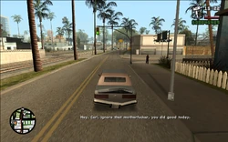 Sweet tells CJ to ignore Ryder and that his driving was okay.