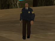 An FBI agent carrying a Micro SMG during the mission Badlands in Grand Theft Auto: San Andreas.