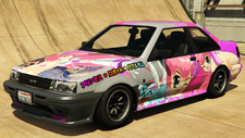 A Futo with an Itasha Drift livery in Grand Theft Auto Online.