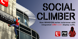 "Social Climber" outerwear billboard, sponsored by Lifeinvader.