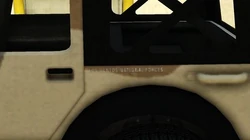 The "Los Santos National Forces" stencil on the rear quarter panel