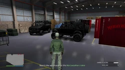 Search the warehouse for the Merryweather crates.