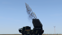 Firing missiles in burst mode.