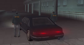 FIB logo reused in the Lucid Games' mobile version of Grand Theft Auto: Liberty City Stories.