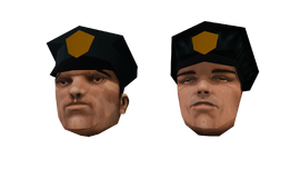 Comparison between the unused "COP2" cutscene head and the in-game "COP" head.