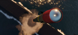Guided missile launching from the Kosatka.