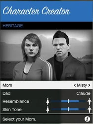 CharacterCreator-GTAO-MistyAndClaude.png (174 KB) Misty and Claude as parents in Grand Theft Auto Online.