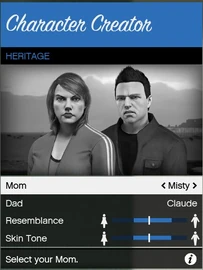 CharacterCreator-GTAO-MistyAndClaude.png (174 KB) Misty and Claude as parents in Grand Theft Auto Online.