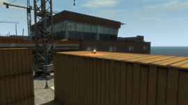 The flying rat on the container.