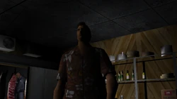 Lee inside Marco's Bistro in Liberty City.