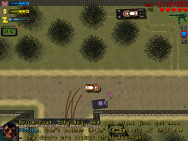 As the timer starts, Dirk warns Claude that he has locked the doors and he can't get out of the car until he kills the Loonies and returns to the Mobile RV Park.