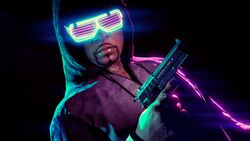 Blue and Magenta Glow Shades.
