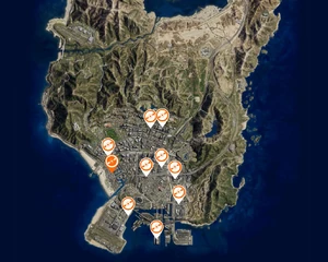 The Nightclub locations map.