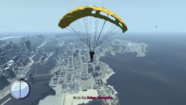 Luis descends towards The Monoglobe where Tony is waiting for him