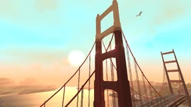 Sunrise over Gant Bridge.