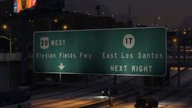 Ramp Signs off the Elysian Fields Freeway.