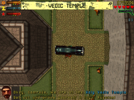 Entering the temple, Jerkov tells Claude to get out of the car and kill every monk he can find.