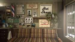 Some of the pictures in the barber shop.