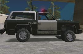 The Ranger with SAPD logo missing on the right door.
